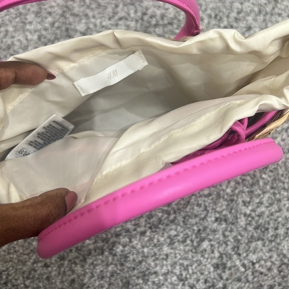 Brand new HM natural star crossbody bag with pink straps and top handle - Picture 5 of 6